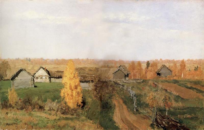 Levitan, Isaak Golden autumn in the Village oil painting image